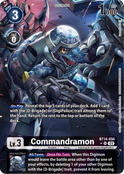 Commandramon Alternate Art BT14-056 SR Blast Ace Digimon card