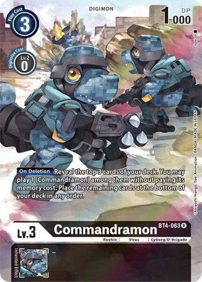 Commandramon Alternate Art BT4-063 R Dimensional Phase Digimon card