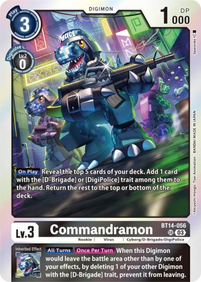 Commandramon BT14-056 SR Blast Ace Digimon card