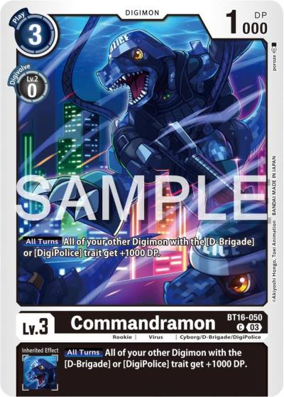 Commandramon BT16-050 C Beginning Observer Digimon card