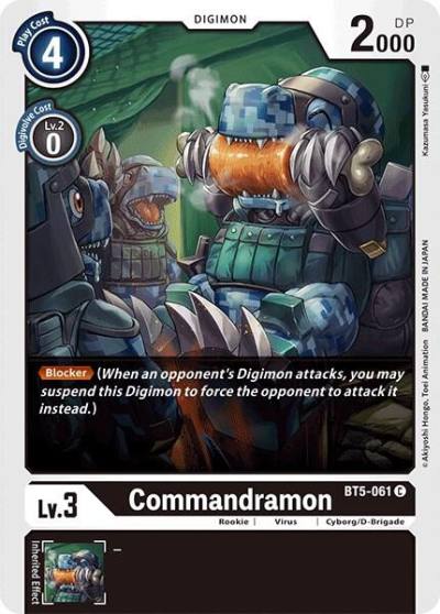 Commandramon BT5-061 C Battle of Omni Digimon card