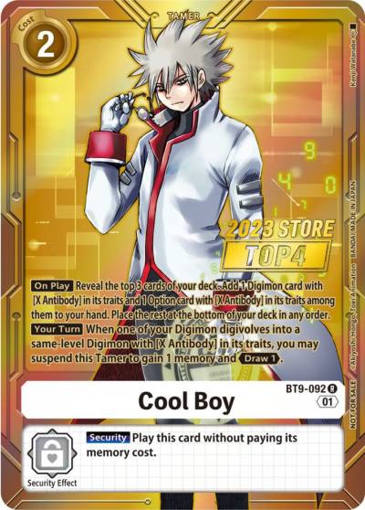 Cool Boy 2023 Store Top 4 BT9-092 R X Record Digimon card