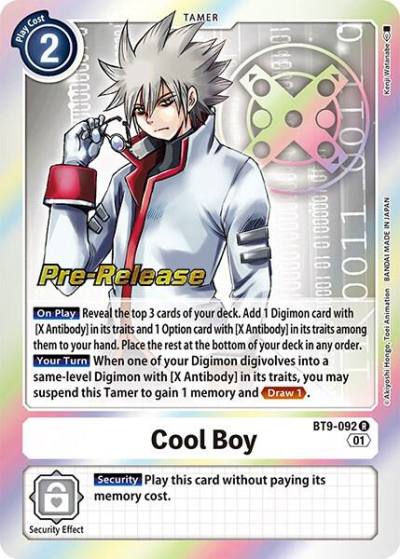 Cool Boy BT9-092 R X Record Pre-Release Cards Digimon card