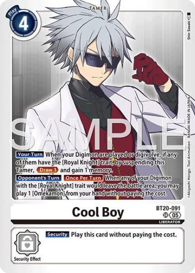 Cool Boy Reprint BT20-091 SR Advanced Booster Digimon Generation Digimon card