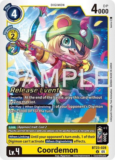 Coordemon BT23-028 U Hackers' Slumber Release Event Cards Digimon card