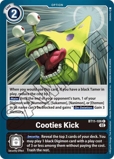 Cooties Kick Foil BT11-106 C Dimensional Phase Digimon card