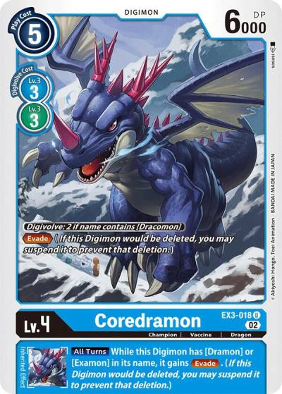 Coredramon EX3-018 U Draconic Roar Digimon card