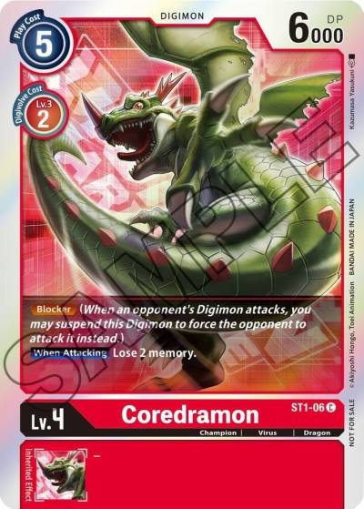 Coredramon Event Pack 1 ST1-06 C Starter Deck 01: Gaia Red Digimon card