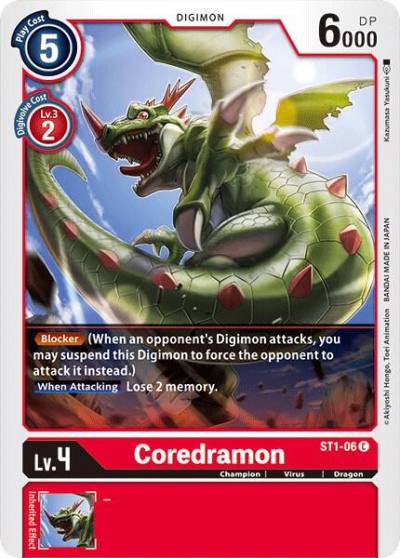 Coredramon ST1-06 C Starter Deck 01: Gaia Red Digimon card