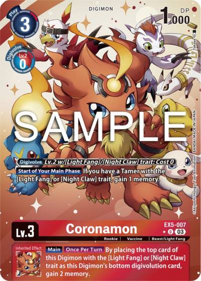 Coronamon Alternate Art EX5-007 U Animal Colosseum Digimon card