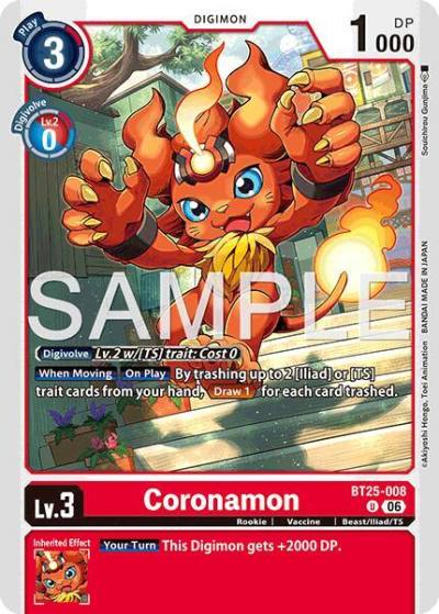 Coronamon BT25-008 U Dual Revolution Digimon card