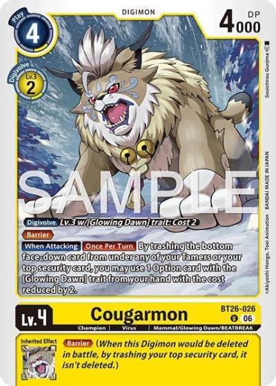 Cougarmon BT26-026 U Timeless Bonds Digimon card