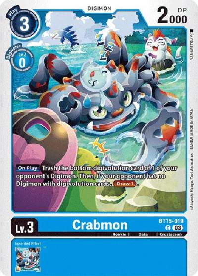 Crabmon BT15-019 C Exceed Apocalypse Digimon card