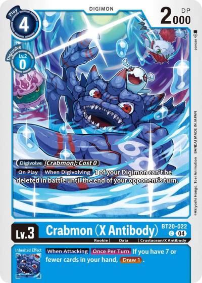Crabmon X Antibody BT20-022 C Release Special Booster 2.5 Digimon card