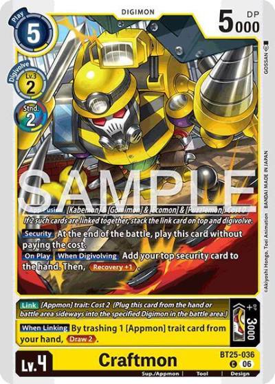Craftmon BT25-036 C Dual Revolution Digimon card