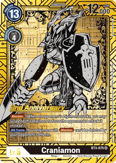 Craniamon 2nd Anniversary Card Set BT3-075 SR Release Special Booster 1.0 Digimon card