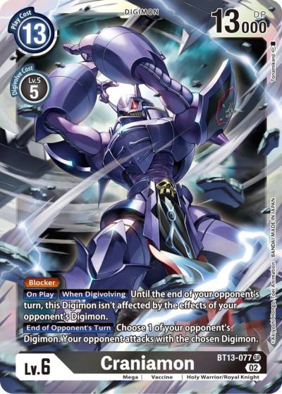 Craniamon BT13-077 SR Versus Royal Knights Digimon card