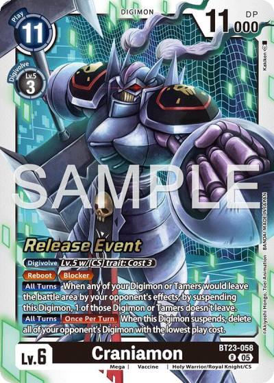Craniamon BT23-058 R Hackers' Slumber Release Event Cards Digimon card