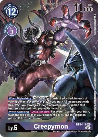 Creepymon Alternate Art BT8-111 SEC New Awakening Digimon card