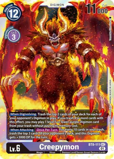 Creepymon BT8-111 SEC New Awakening Digimon card