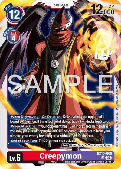 Creepymon EX10-009 SR Sinister Order Digimon card