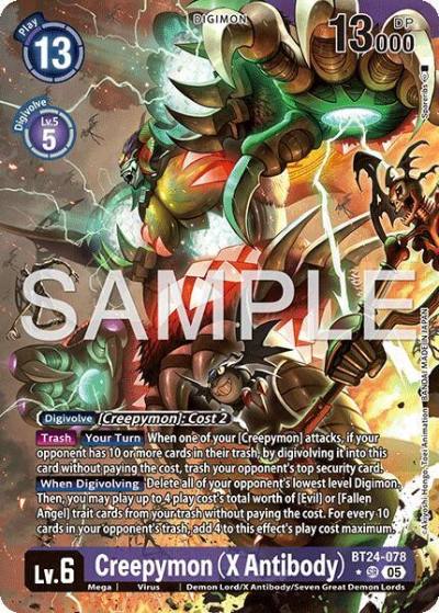 Creepymon X Antibody Alternate Art BT24-078 SR Time Stranger Digimon card