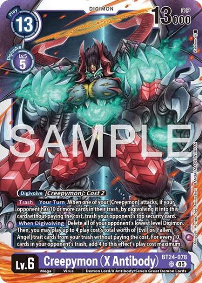 Creepymon X Antibody BT24-078 SR Time Stranger Digimon card