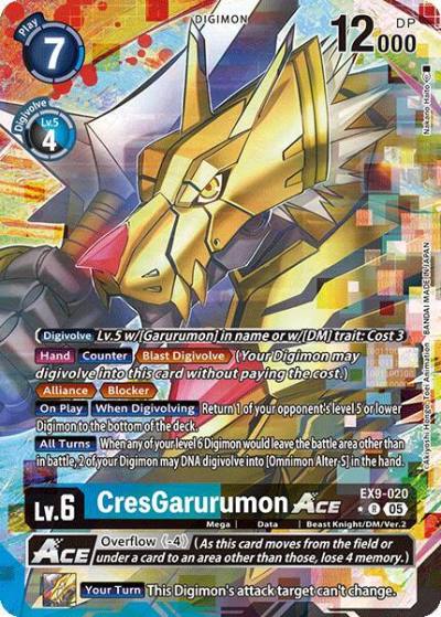 CresGarurumon ACE Alternate Art EX9-020 R Versus Monsters Digimon card