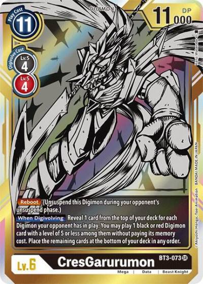 CresGarurumon Alternate Art BT3-073 SR Release Special Booster 1.5 Digimon card