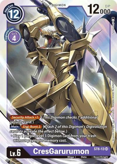 CresGarurumon ST6-13 SR Starter Deck 06: Venomous Violet Digimon card