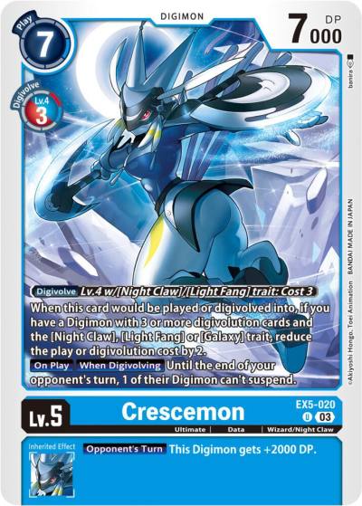 Crescemon EX5-020 U Animal Colosseum Digimon card