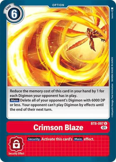 Crimson Blaze BT8-097 U New Awakening Digimon card