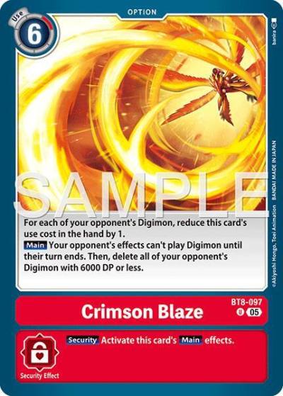 Crimson Blaze Reprint BT8-097 U Advanced Booster Digimon Generation Digimon card