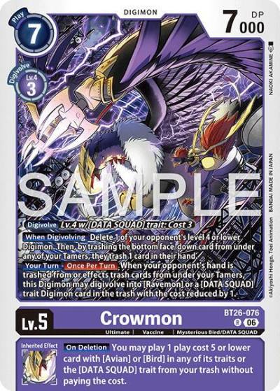 Crowmon BT26-076 R Timeless Bonds Digimon card