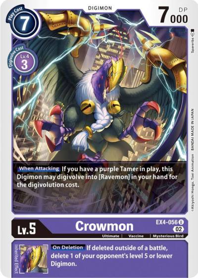 Crowmon EX4-056 U Alternative Being Booster Digimon card