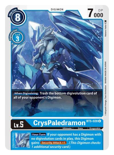 CrysPaledramon BT5-028 U Battle of Omni Digimon card