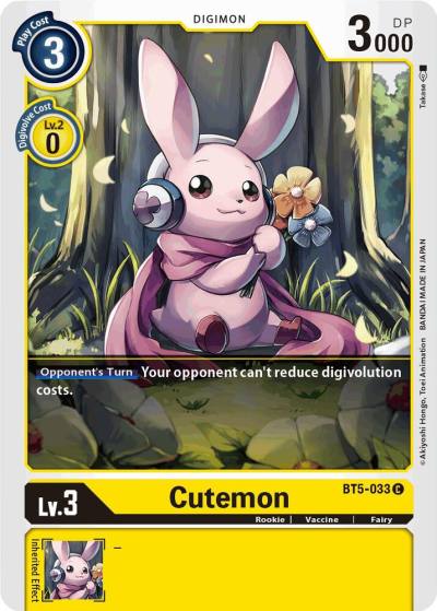 Cutemon BT5-033 C Battle of Omni Digimon card