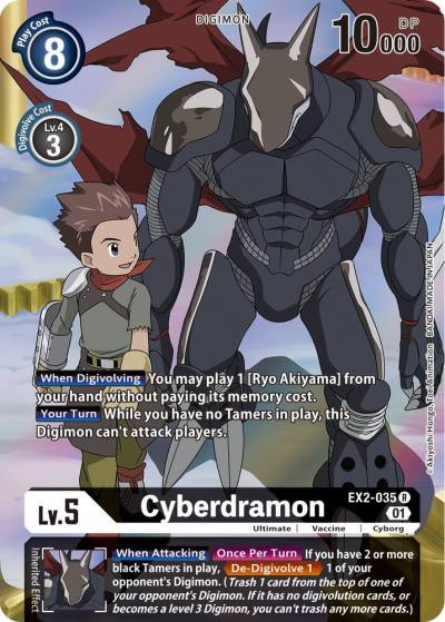 Cyberdramon Alternate Art EX2-035 R Digital Hazard Digimon card