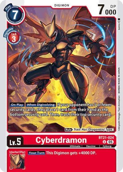 Cyberdramon BT21-024 U World Convergence Digimon card