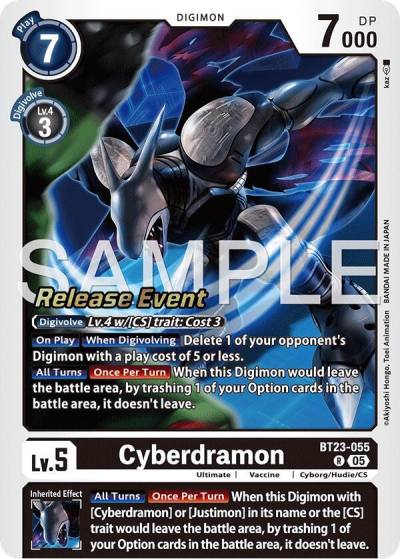 Cyberdramon BT23-055 R Hackers' Slumber Release Event Cards Digimon card