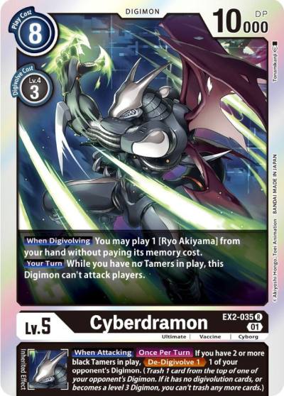 Cyberdramon EX2-035 R Digital Hazard Digimon card