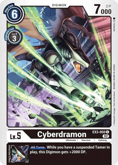 Cyberdramon EX3-050 C Draconic Roar Digimon card