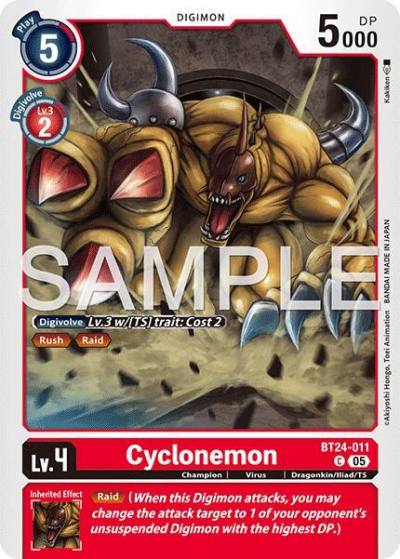 Cyclonemon BT24-011 C Time Stranger Digimon card