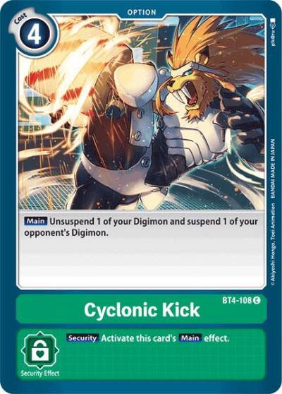 Cyclonic Kick BT4-108 C Great Legend Digimon card