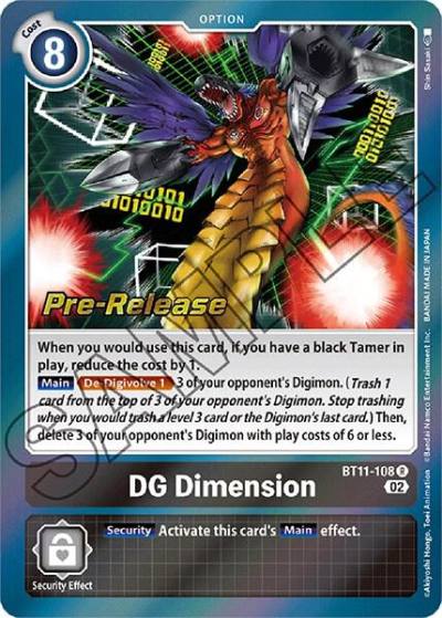 DG Dimension BT11-108 R Dimensional Phase Pre-Release Cards Digimon card