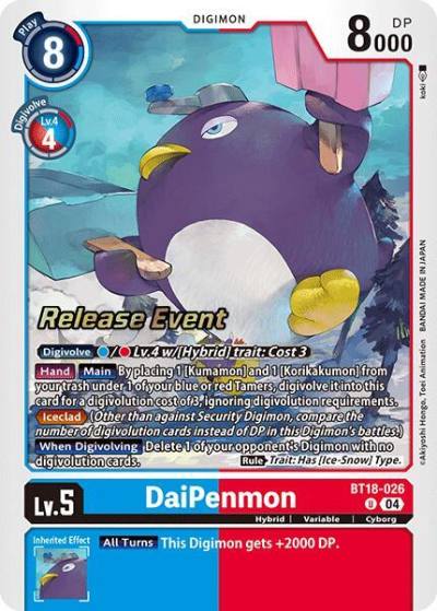 DaiPenmon BT18-026 U Release Special Booster 2.0 Celebration Event Cards Digimon card