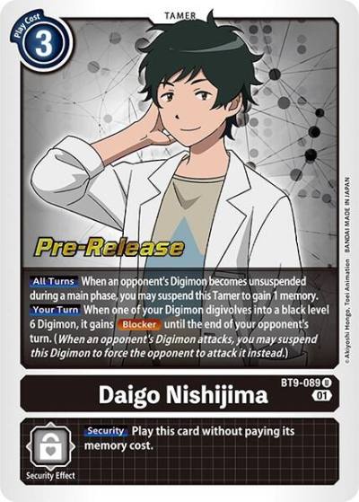 Daigo Nishijima BT9-089 U X Record Pre-Release Cards Digimon card