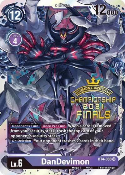 DanDevimon 2021 Championship Finals Event Pack Alt Art Gold Stamp Set BT4-088 SR Great Legend Digimon card