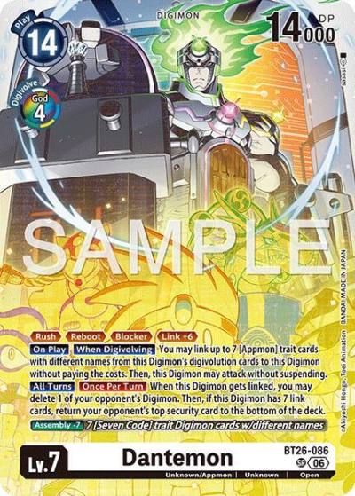 Dantemon BT26-086 SR Timeless Bonds Digimon card