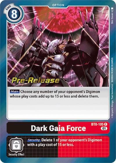 Dark Gaia Force BT8-105 R New Awakening Pre-Release Cards Digimon card